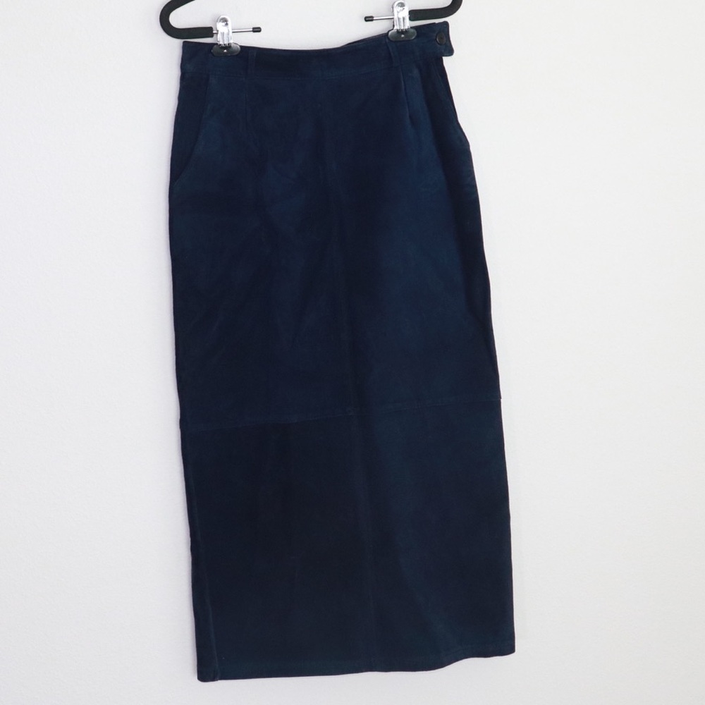 Vintage Fritala Finland Navy Blue Viscose Skirt 10